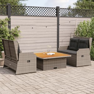 Maison exclusive - salon de jardin 3 pcs avec coussins gris résine tressée