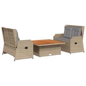 Maison exclusive - salon de jardin avec coussins 3 pcs beige résine tressée