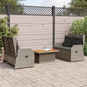 Maison exclusive - salon de jardin 3 pcs avec coussins gris résine tressée