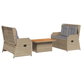 Maison exclusive - salon de jardin avec coussins 3 pcs beige résine tressée