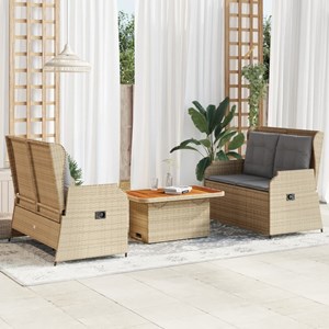 Maison exclusive - salon de jardin avec coussins 3 pcs beige résine tressée