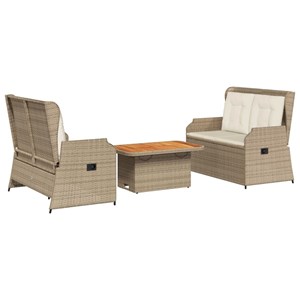 Maison exclusive - salon de jardin avec coussins 3 pcs beige résine tressée