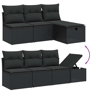 Maison exclusive - salon de jardin 8 pcs avec coussins noir résine tressée