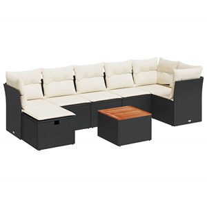 Maison exclusive - salon de jardin 8 pcs avec coussins noir résine tressée