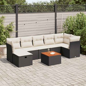 Maison exclusive - salon de jardin 8 pcs avec coussins noir résine tressée