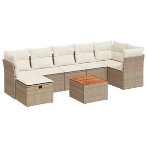 Maison exclusive - salon de jardin avec coussins 8 pcs beige résine tressée