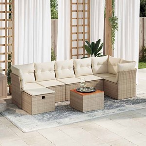 Maison exclusive - salon de jardin avec coussins 8 pcs beige résine tressée