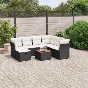 Maison exclusive - salon de jardin 8 pcs avec coussins noir résine tressée