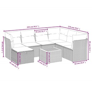 Maison exclusive - salon de jardin avec coussins 8 pcs beige résine tressée