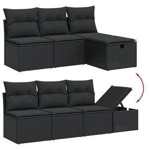Maison exclusive - salon de jardin 9 pcs avec coussins noir résine tressée