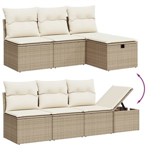 Maison exclusive - salon de jardin avec coussins 9 pcs beige résine tressée