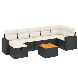 Maison exclusive - salon de jardin 8 pcs avec coussins noir résine tressée