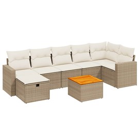 Maison exclusive - salon de jardin avec coussins 8 pcs beige résine tressée