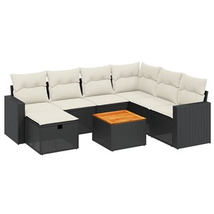 Maison exclusive - salon de jardin 8 pcs avec coussins noir résine tressée