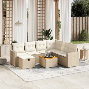 Maison exclusive - salon de jardin avec coussins 8 pcs beige résine tressée