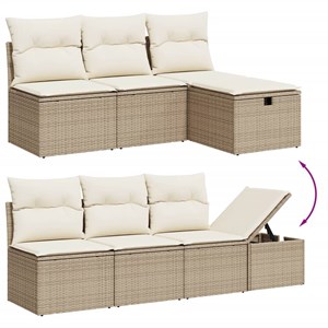 Maison exclusive - salon de jardin avec coussins 8 pcs beige résine tressée
