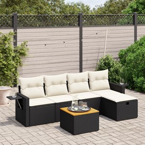 Maison exclusive - salon de jardin 6 pcs avec coussins noir résine tressée