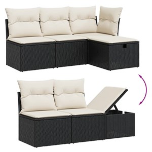 Maison exclusive - salon de jardin 6 pcs avec coussins noir résine tressée