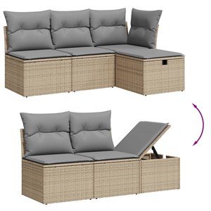 Maison exclusive - salon de jardin avec coussins 6pcs mélange beige résine tress