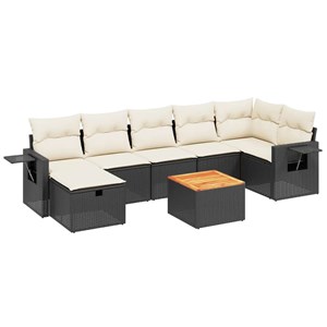 Maison exclusive - salon de jardin 8 pcs avec coussins noir résine tressée