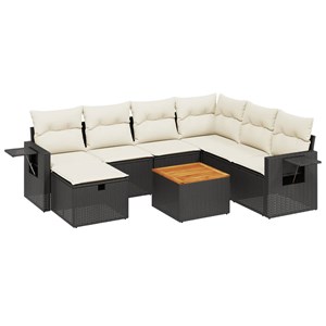 Maison exclusive - salon de jardin 8 pcs avec coussins noir résine tressée