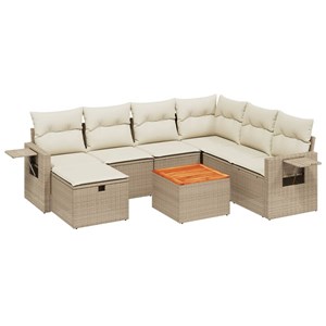 Maison exclusive - salon de jardin avec coussins 8 pcs beige résine tressée