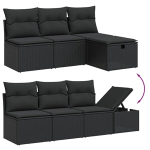 Maison exclusive - salon de jardin 9 pcs avec coussins noir résine tressée