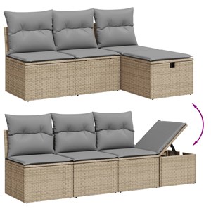 Maison exclusive - salon de jardin avec coussins 9pcs mélange beige résine tress