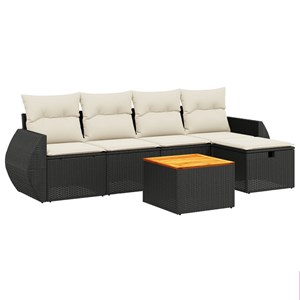 Maison exclusive - salon de jardin 6 pcs avec coussins noir résine tressée