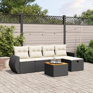 Maison exclusive - salon de jardin 6 pcs avec coussins noir résine tressée
