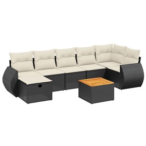 Maison exclusive - salon de jardin 8 pcs avec coussins noir résine tressée