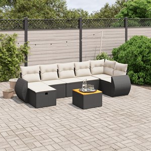 Maison exclusive - salon de jardin 8 pcs avec coussins noir résine tressée