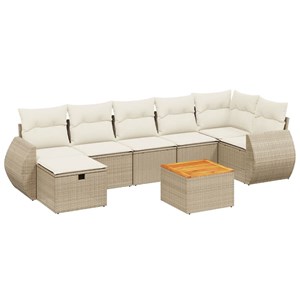 Maison exclusive - salon de jardin avec coussins 8 pcs beige résine tressée