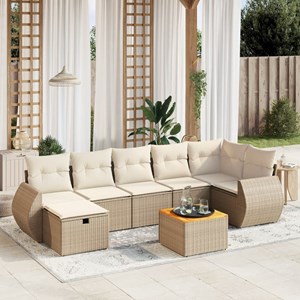 Maison exclusive - salon de jardin avec coussins 8 pcs beige résine tressée
