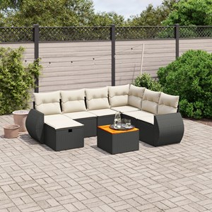 Maison exclusive - salon de jardin 8 pcs avec coussins noir résine tressée