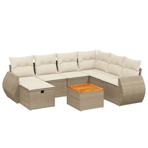 Maison exclusive - salon de jardin avec coussins 8 pcs beige résine tressée