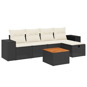 Maison exclusive - salon de jardin 6 pcs avec coussins noir résine tressée