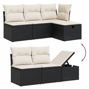 Maison exclusive - salon de jardin 7 pcs avec coussins noir résine tressée