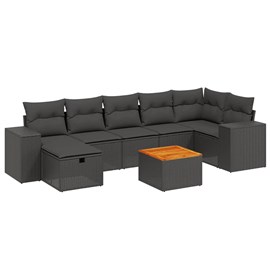 Maison exclusive - salon de jardin 8 pcs avec coussins noir résine tressée