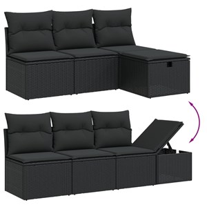Maison exclusive - salon de jardin 8 pcs avec coussins noir résine tressée