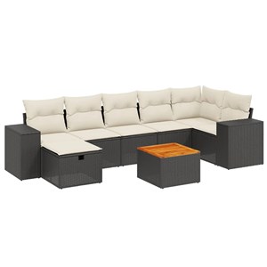 Maison exclusive - salon de jardin 8 pcs avec coussins noir résine tressée