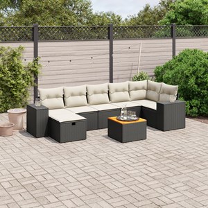 Maison exclusive - salon de jardin 8 pcs avec coussins noir résine tressée