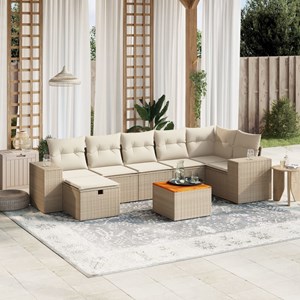Maison exclusive - salon de jardin avec coussins 8 pcs beige résine tressée
