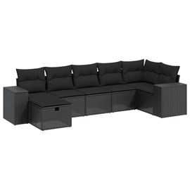 Maison exclusive - salon de jardin 8 pcs avec coussins noir résine tressée