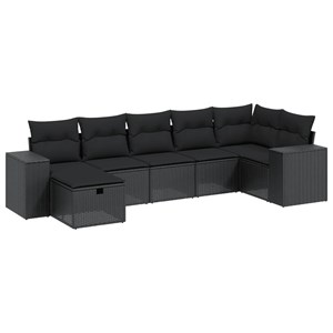 Maison exclusive - salon de jardin 8 pcs avec coussins noir résine tressée