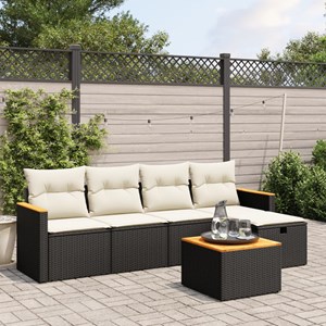 Maison exclusive - salon de jardin 6 pcs avec coussins noir résine tressée