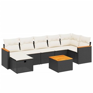 Maison exclusive - salon de jardin 8 pcs avec coussins noir résine tressée