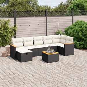 Maison exclusive - salon de jardin 8 pcs avec coussins noir résine tressée