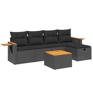 Maison exclusive - salon de jardin 6 pcs avec coussins noir résine tressée
