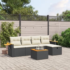 Maison exclusive - salon de jardin 6 pcs avec coussins noir résine tressée